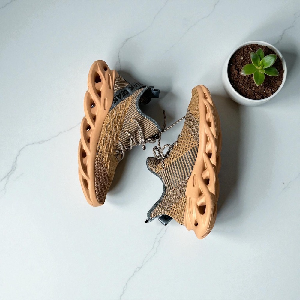Men's Brown‎ and Blue Athletic Shoes with Mesh Upper and Sporty Design Size 8 - Picture 13 of 14